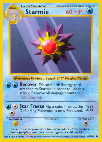 Starmie 064/102 Unlimited Base Set Shadowless