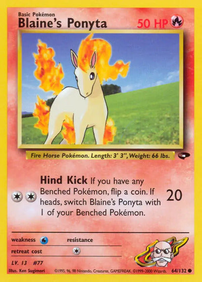 Blaine's Ponyta 064/132 Unlimited Gym Challenge