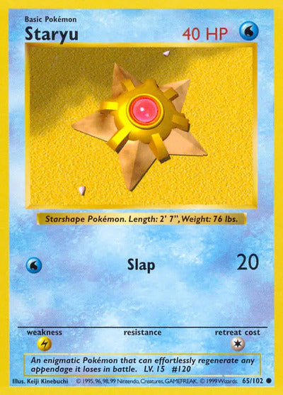 Staryu 065/102 Unlimited Base Set Shadowless