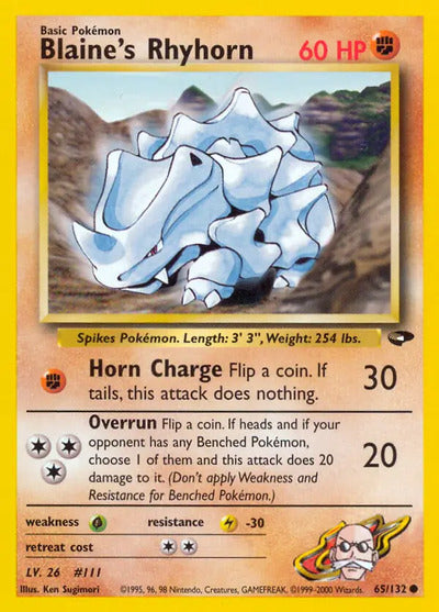 Blaine's Rhyhorn 065/132 Unlimited Gym Challenge
