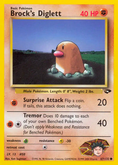 Brock's Diglett 067/132 Unlimited Gym Challenge