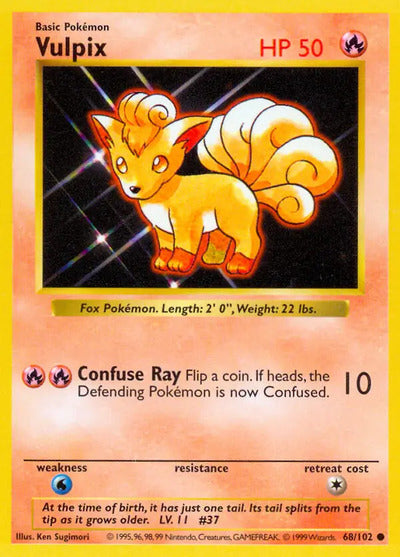 Vulpix 068/102 Unlimited Base Set Shadowless