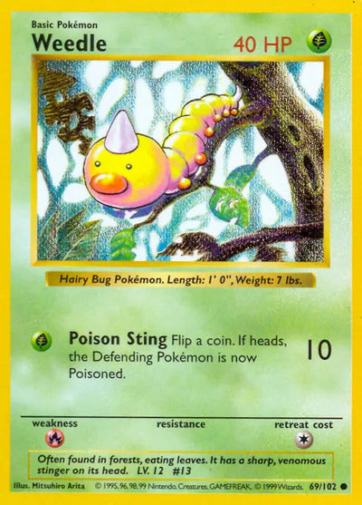 Weedle 069/102 Unlimited Base Set Shadowless