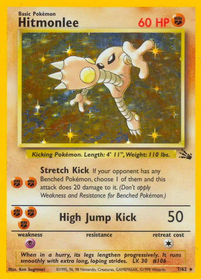 Hitmonlee (7) 07/62 Unlimited Fossil