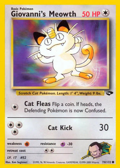 Giovanni's Meowth (74) 074/132 Unlimited Gym Challenge