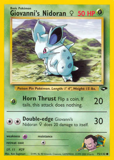 Giovanni's Nidoran F 075/132 Unlimited Gym Challenge