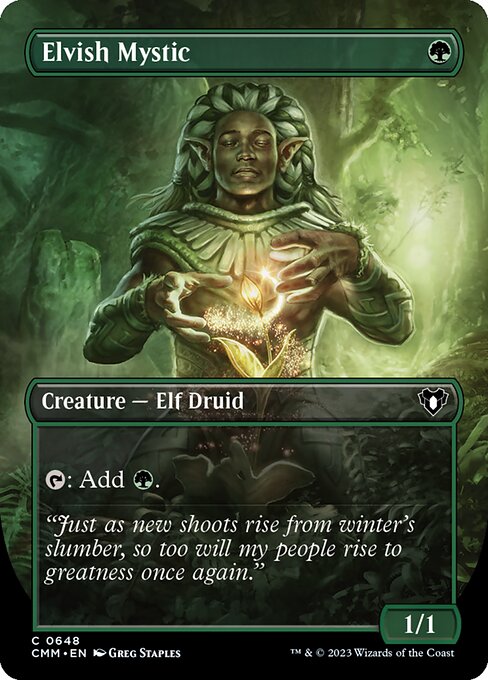 CMM: Elvish Mystic (Borderless) (Foil)