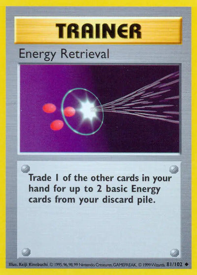 Energy Retrieval 081/102 Unlimited Base Set Shadowless