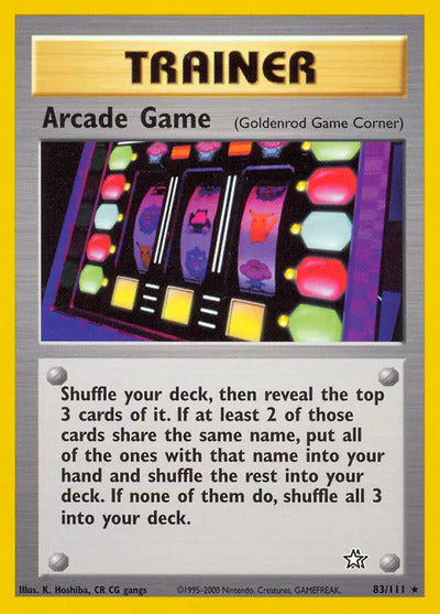 Arcade Game (Goldenrod Game Corner) 083/111 Unlimited Neo Genesis