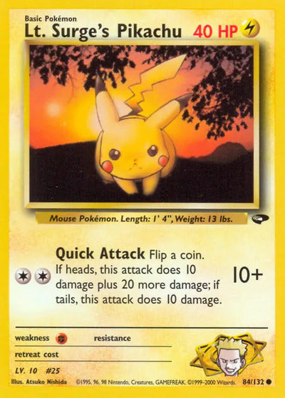 Lt. Surge's Pikachu 084/132 Unlimited Gym Challenge