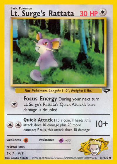 Lt. Surge's Rattata 085/132 Unlimited Gym Challenge