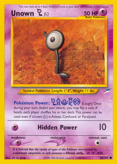 Unown [L] 086/105 Unlimited Neo Destiny