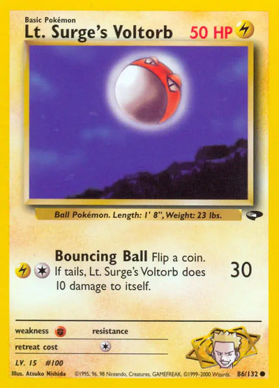 Lt. Surge's Voltorb 086/132 Unlimited Gym Challenge