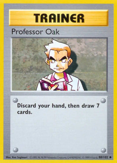 Professor Oak 088/102 Unlimited Base Set Shadowless