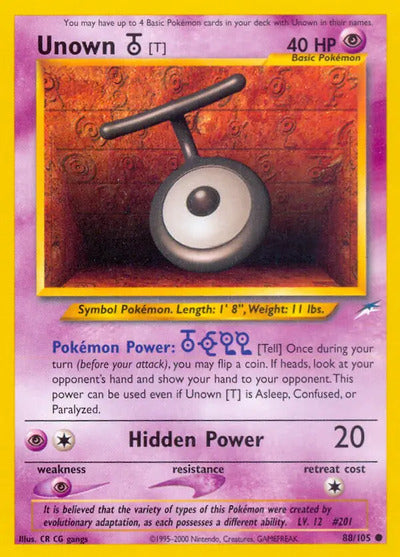 Unown [T] 088/105 Unlimited Neo Destiny