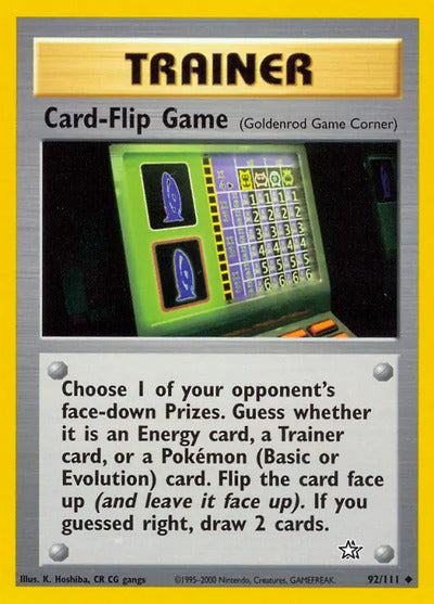 Card-Flip Game (Goldenrod Game Corner) 092/111 Unlimited Neo Genesis