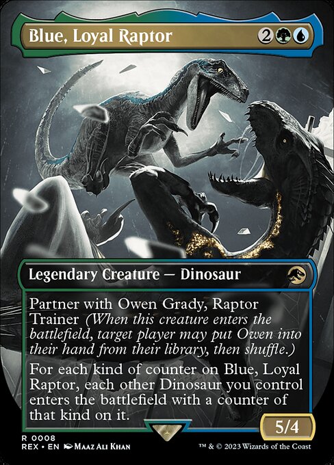REX: Blue, Loyal Raptor (Borderless) (Foil)