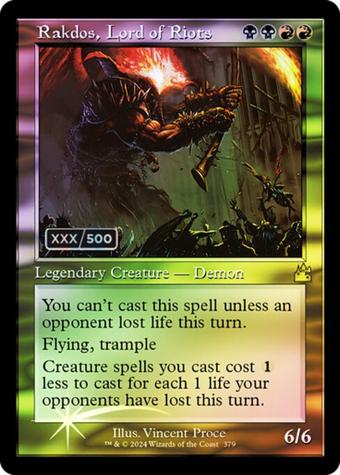 RVR: Rakdos, Lord of Riots (Retro Frame) (Serial Numbered) (Foil)