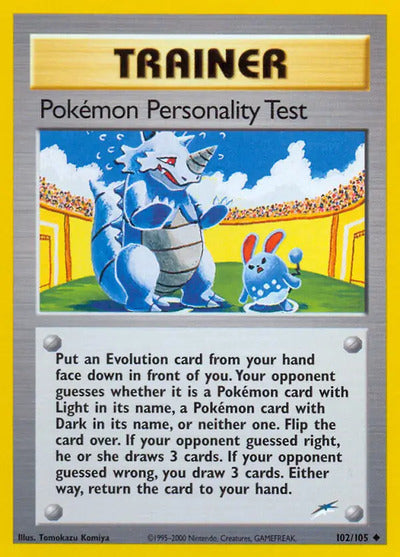 Pokemon Personality Test 102/105 Unlimited Neo Destiny