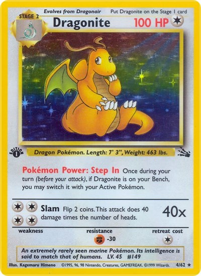 FO: Dragonite (4) (1st Edition Holofoil)