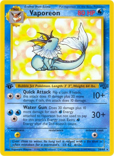 JU: Vaporeon (28) (1st Edition)