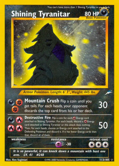 Shining Tyranitar 113/105 Unlimited Neo Destiny