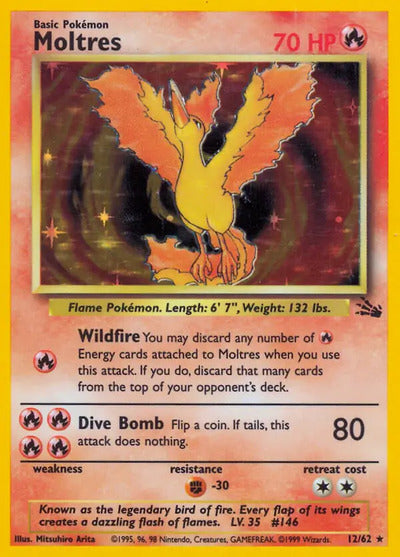 Moltres (12) 12/62 Unlimited Fossil