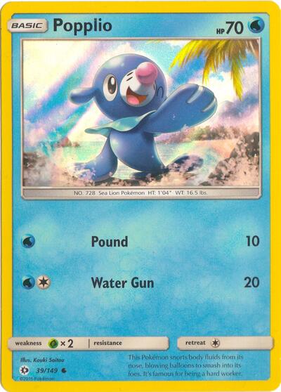 MCAP: Popplio - 39/149 (Water Web Holo) (Holofoil)