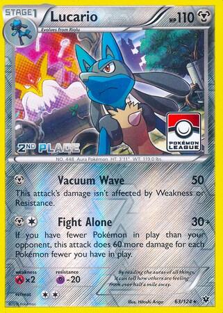 PR: Lucario - 63/124 (Pokemon League) [2nd Place] (Reverse Holofoil)