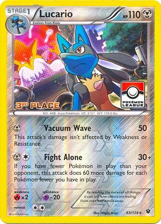 PR: Lucario - 63/124 (Pokemon League) [3rd Place] (Reverse Holofoil)