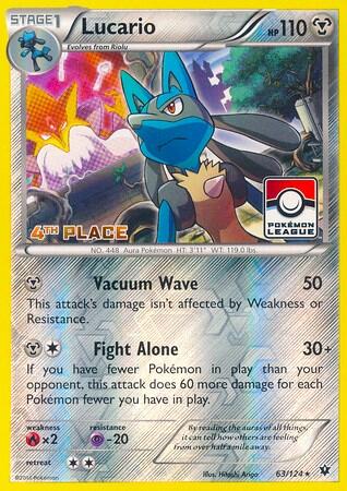 PR: Lucario - 63/124 (Pokemon League) [4th Place] (Reverse Holofoil)