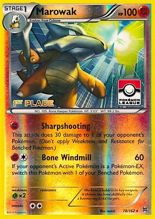 PR: Marowak - 78/162 (Pokemon League) [1st Place] (Reverse Holofoil)