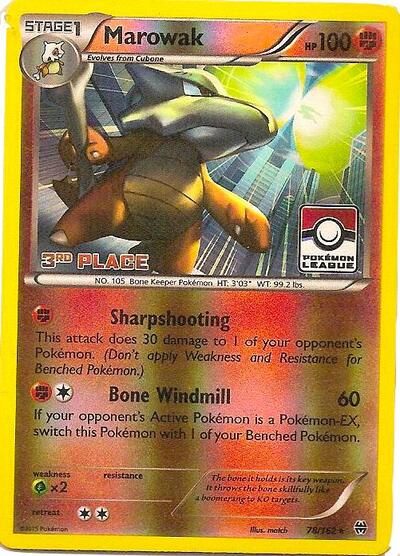 PR: Marowak - 78/162 (Pokemon League) [3rd Place] (Reverse Holofoil)