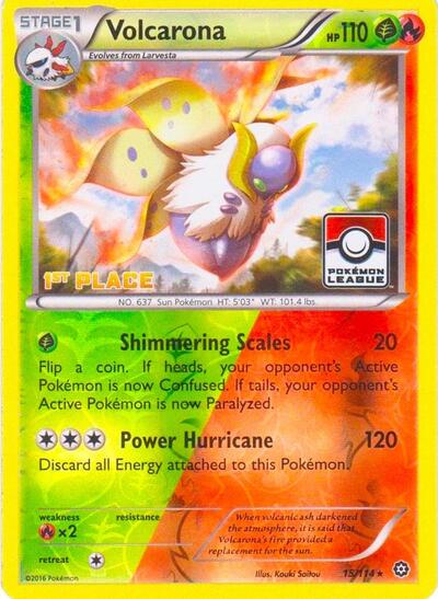 PR: Volcarona - 15/114 (Pokemon League) [1st Place] (Reverse Holofoil)