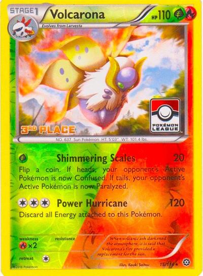 PR: Volcarona - 15/114 (Pokemon League) [3rd Place] (Reverse Holofoil)