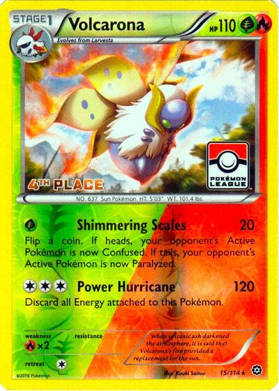 PR: Volcarona - 15/114 (Pokemon League) [4th Place] (Reverse Holofoil)