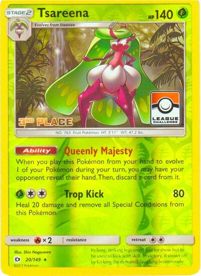 PR: Tsareena - 20/149 (League Challenge) [3rd Place] (Reverse Holofoil)