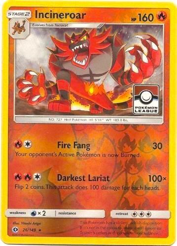 PR: Incineroar - 26/149 (Pokemon League) (Reverse Holofoil)