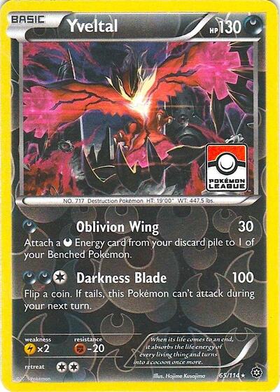 PR: Yveltal - 65/114 (Pokemon League) (Reverse Holofoil)