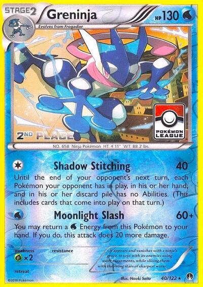 PR: Greninja - 40/122 (League) [2nd Place] (Reverse Holofoil)