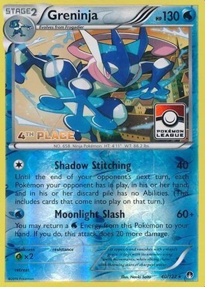 PR: Greninja - 40/122 (Pokemon League) [4th Place] (Reverse Holofoil)