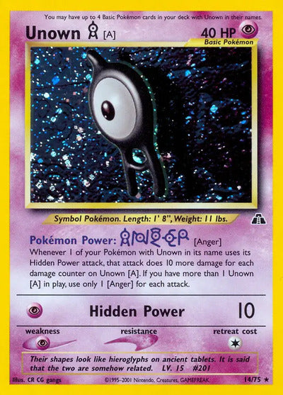 Unown [A] (14) 14/75 Unlimited Neo Discovery