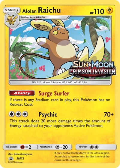SMP: Alolan Raichu - SM72 (Prerelease) (Holofoil)