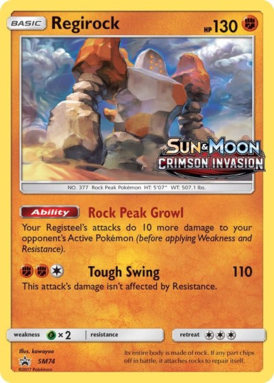SMP: Regirock - SM74 (Prerelease) (Holofoil)