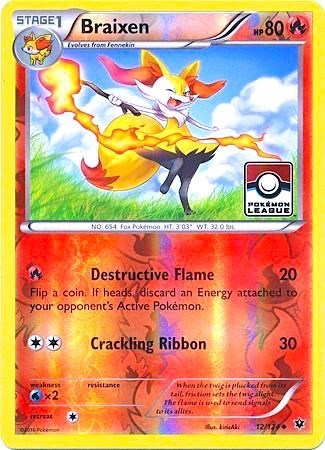 PR: Braixen - 12/124 (Pokemon League) (Reverse Holofoil)