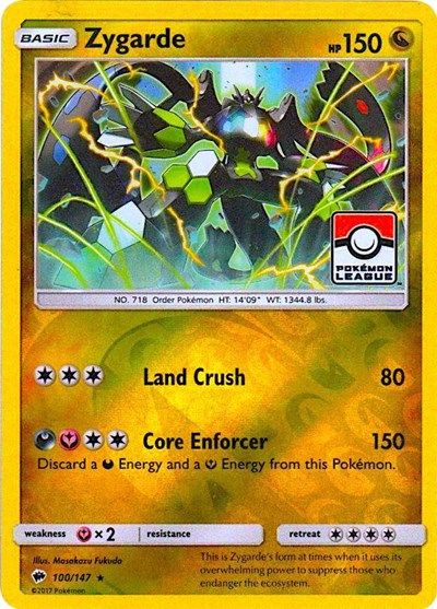 PR: Zygarde - 100/147 (Pokemon League) (Reverse Holofoil)