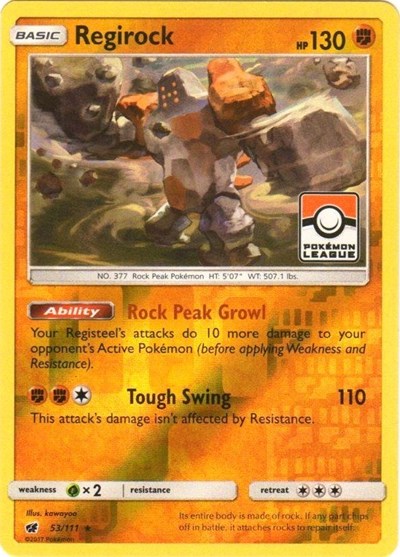 PR: Regirock - 53/111 (Pokemon League) (Reverse Holofoil)