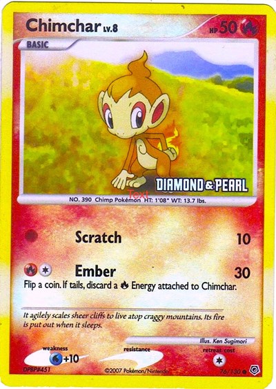 BKP: Chimchar - 76/130 [Diamond & Pearl] (Reverse Holofoil)