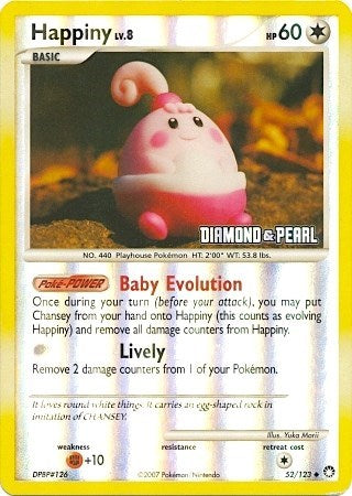 BKP: Happiny - 52/123 [Diamond & Pearl] (Reverse Holofoil)