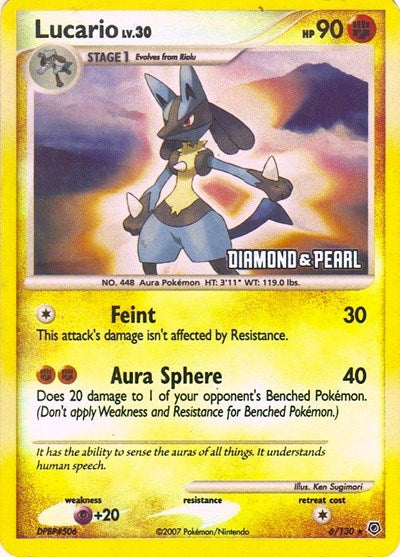 BKP: Lucario - 6/130 [Diamond & Pearl] (Reverse Holofoil)